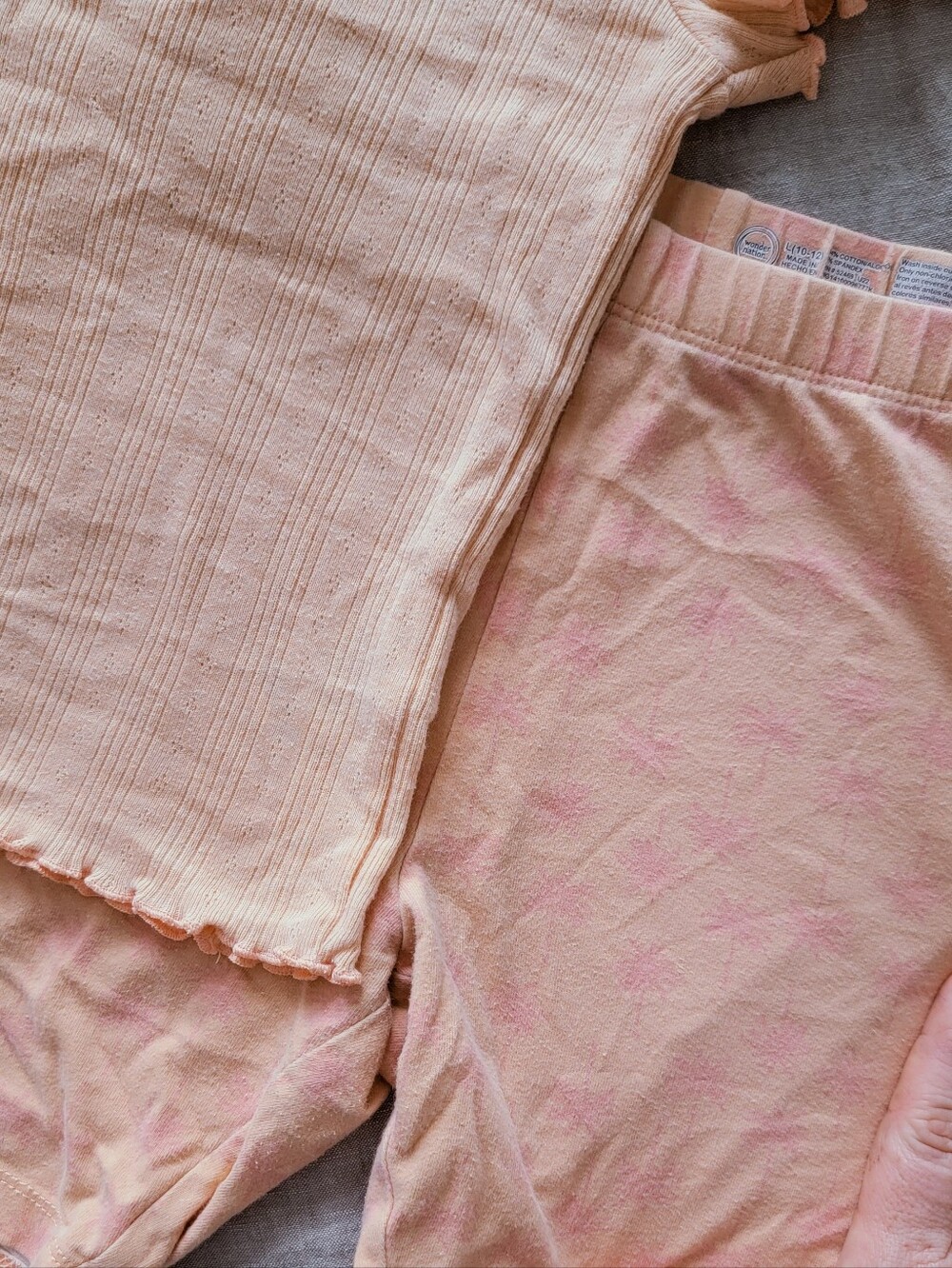 Peach Ribbed Button Front Lounge Set - Picture 2 of 2